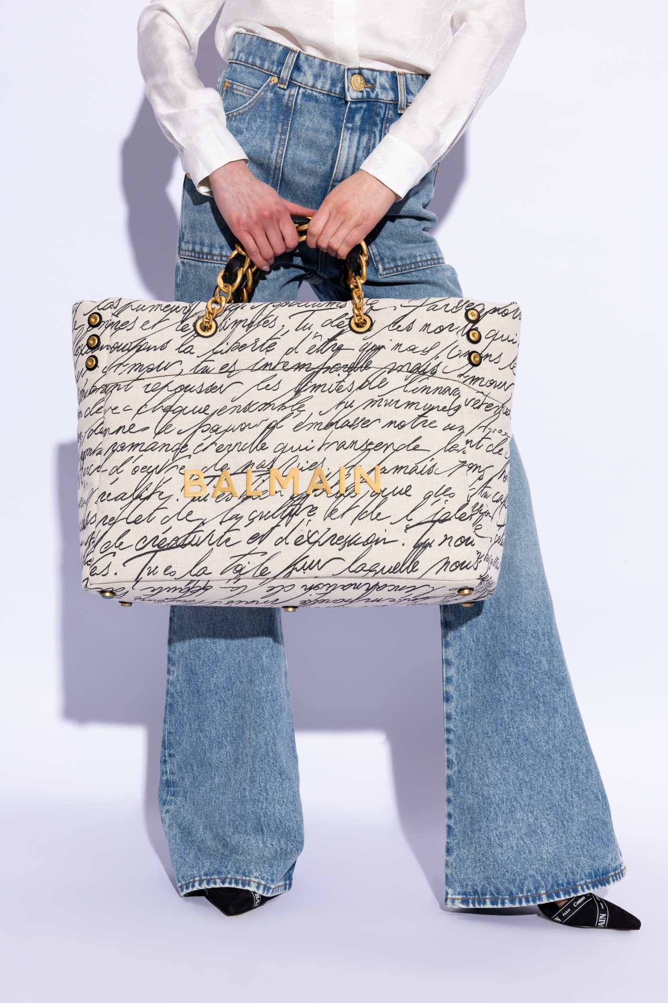 Cream 1945 Soft XXL shopper bag Balmain - Vitkac AS